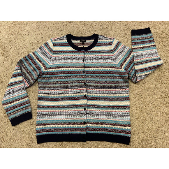 Talbots Sweaters - TALBOTS Button Down SWEATER Size L Lambswool Blend Colorful Z22